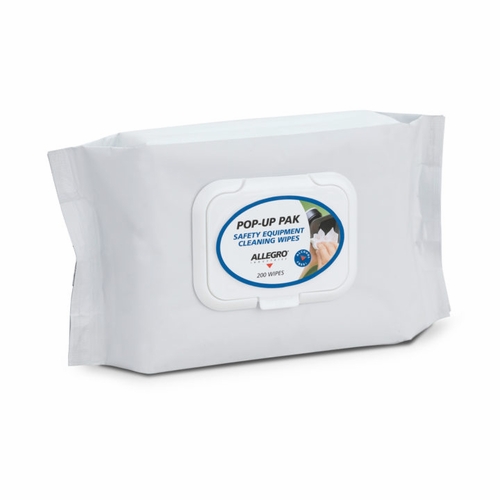 Allegro 3001-200Pu Alcohol-Free Respirator Cleaning Wipes, Pop-Up Pak (200/Pak)