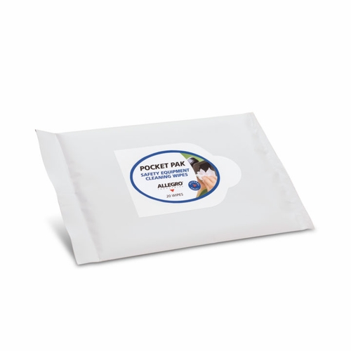 Allegro 3001-20PP Alcohol-Free Respirator Cleaning Wipes, Pocket Pak (20/Pak)
