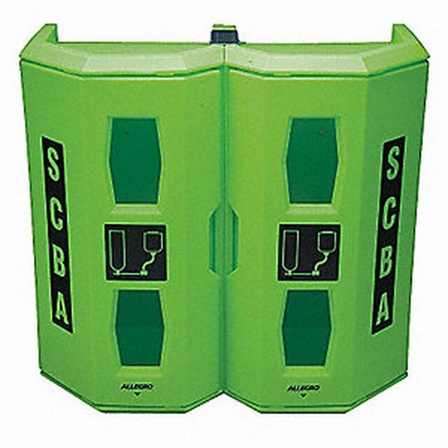 Allegro 4350 High-Viz Heavy Duty Dual Scba Wall Case, Green