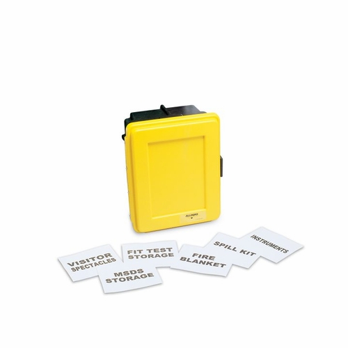 Allegro 4400-Y Generic Yellow Wall Case w/ Label Kit and 1 Shelf, Small