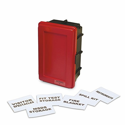 Allegro 4500-R Generic Red Wall Case W/ Label Kit And 1 Shelf, Medium