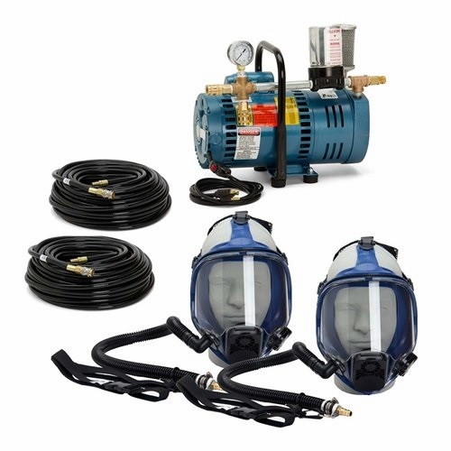 Allegro 9210-02 Two-Worker Full Mask System, 100 Foot  Airline Hoses