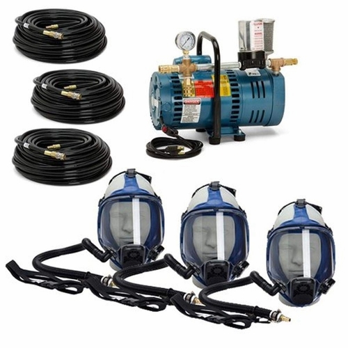 Allegro 9210-03 Three-Worker Full Mask System, 100 foot Airline Hoses
