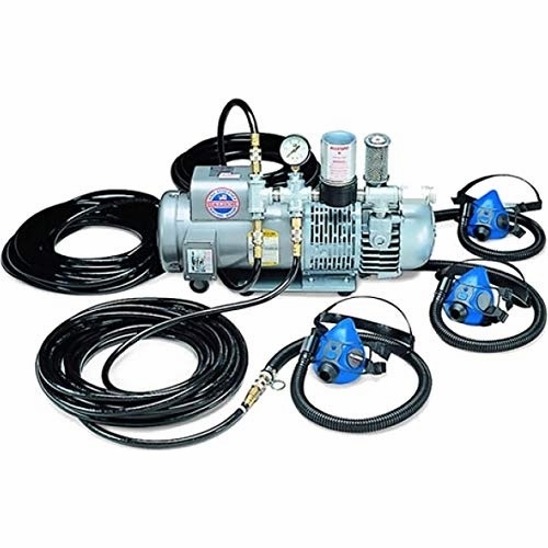 Allegro 9215-03 Three-Worker Half Mask System, 100 foot Airline Hoses