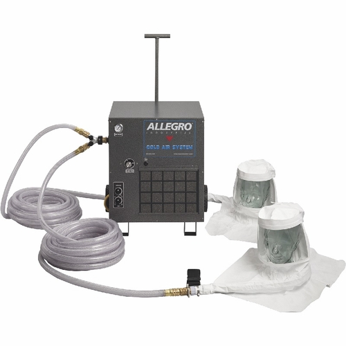 Allegro 9221-02Ca Two-Worker Single Bib Tyvek Hood Cold Air Respirator System, 100 Foot  Airline Hos