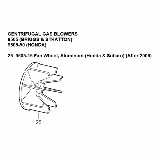 Allegro 9505-15 Fan Wheel (Honda Gas Blower)