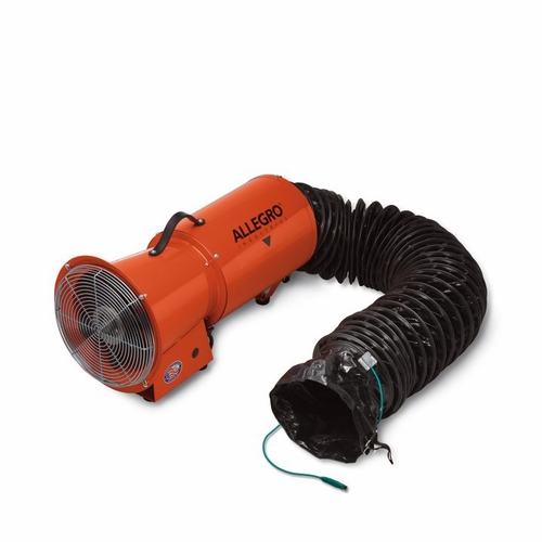Allegro 9514-05 8 inch  Axial Explosion-Proof (EX) Metal Blower w/ Canister & 15 foot  Ducting