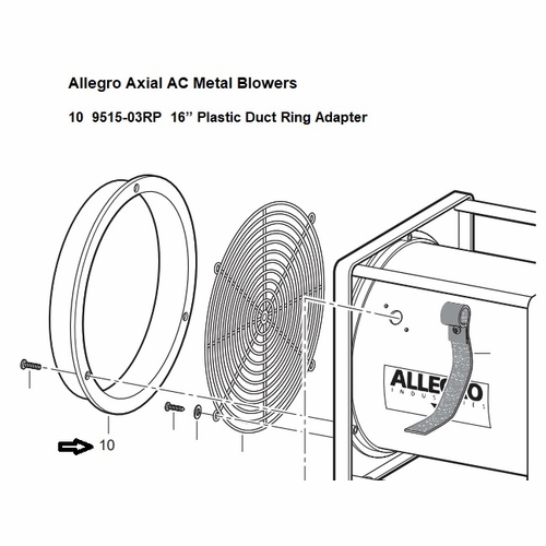 Allegro 9515-03Rp Blower Duct Ring Adapter, Plastic