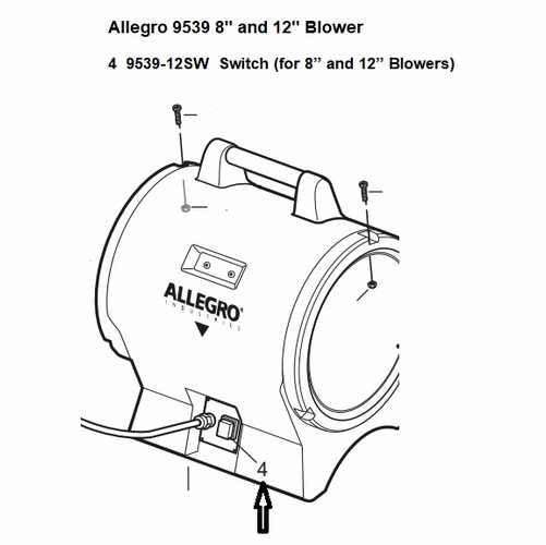 Allegro 9539-12SW Blower Switch (For use with 8 inch & 12 inch Blowers)
