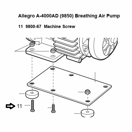 Allegro 9800-67 Machine Screw for A-4000 AD (9850)
