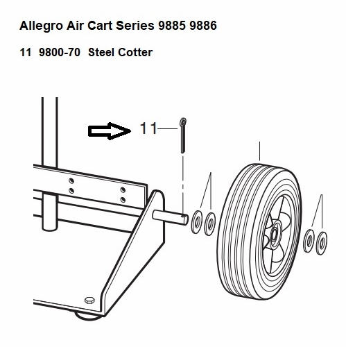 Allegro 9800-70 Steel Cotter For The Air Cart Series 9885 9886