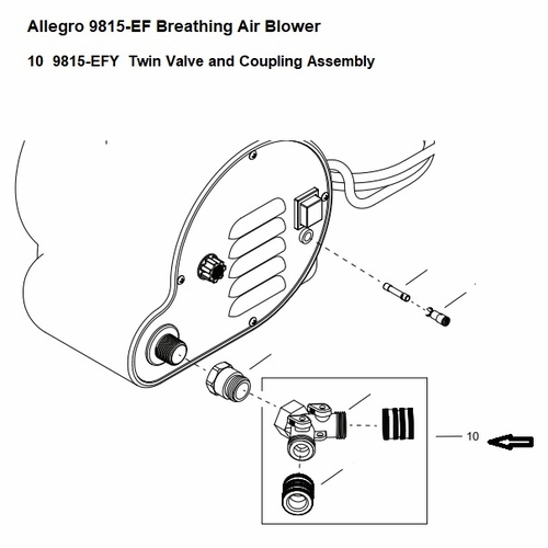 Allegro 9815-EFY Twin Valve and Coupling Assy