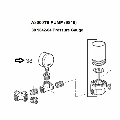 Allegro 9842-04 Pressure Gauge for 9846, A3000TE Pump