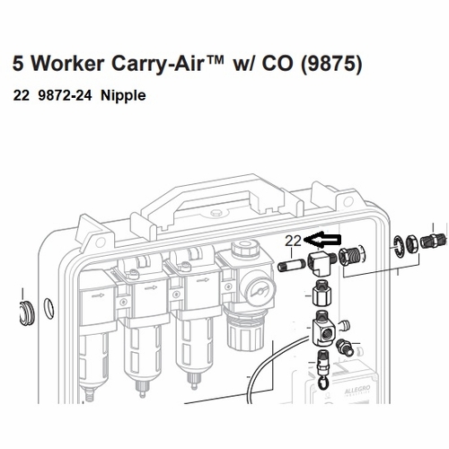 Allegro 9872-24 Nipple, Carry Air 9875