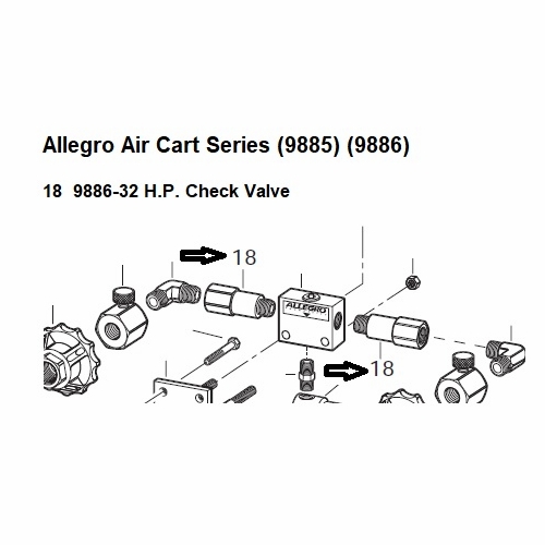 Allegro 9886-32 Check Valve (HP) Air Cart 9886