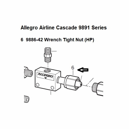 Allegro 9886-42 Nut, Wrench Tight (HP) Airline Cascade 9891Series