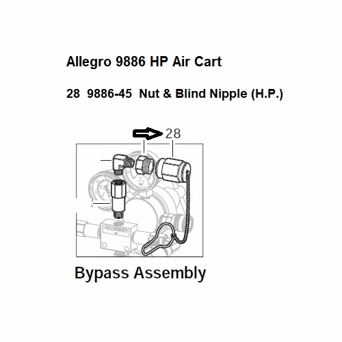 Allegro 9886-45 Nut & Blind Nipple (HP) for AIR CART Series (9886)