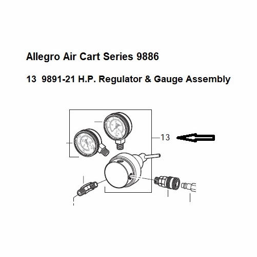 Allegro 9891-21 Regulator/Gauge Assembly (HP) for Air Cart 9886