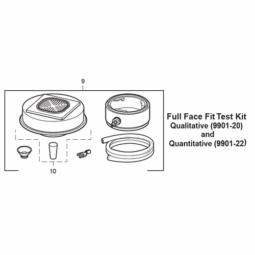 Allegro 9901-22 Fit Test Full Mask, Quantitative (For use w/ 9901)