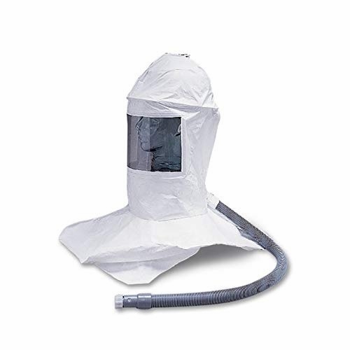 Allegro 9909-CVHD Deluxe Tyvek Double Bib Hard Hat Hood w/ Hard Hat, Flow Control Valve and Hansen F