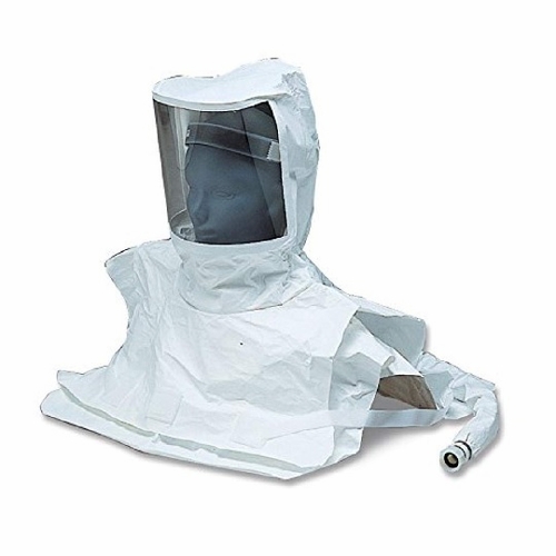 Allegro 9912-CV Double Bib Maintenance Free Tyvek Hood CF SAR Assembly w/ Susp. & Flow Control Valve
