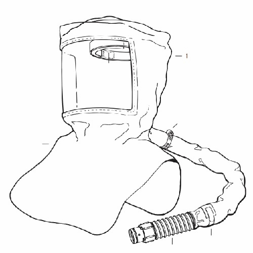 Allegro 9933-20 Replacement Tyvek Hood, Headband, Breathing Tube Assembly