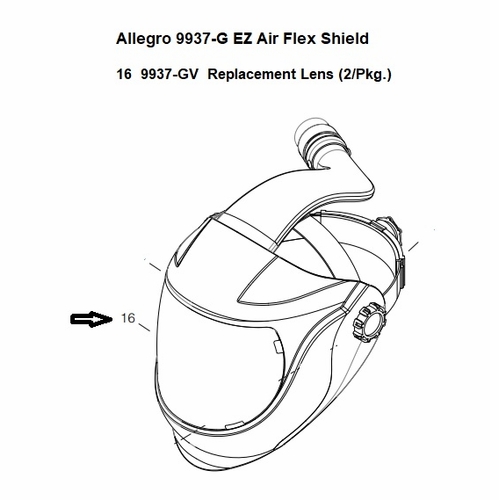 Allegro 9937-GV EZ Air Flex Shield Replacement Visor (2/Pkg.)