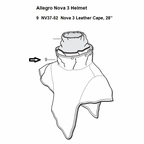 Allegro NV37-52 Nova 3 Leather Cape, 28 inch