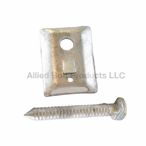 Allied Bolt 843 Lag & Plate For Wood Pole For Detachable Pole Steps Must Order In Qtys Of 50