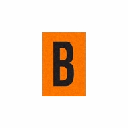 B BLACK ON ORANGE REFLECTIVE 1 X 1.5 PACK OF 25