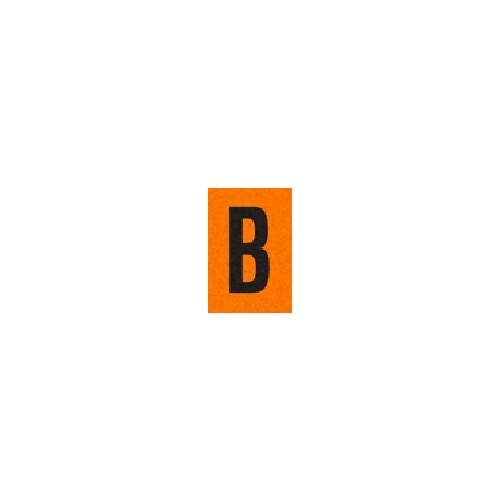 B BLACK ON ORANGE REFLECTIVE 1 X 1.5 PACK OF 25