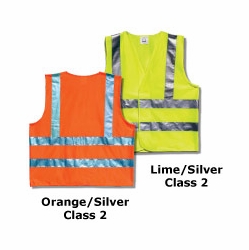 Bone Safety Lime Green Mesh Safety Vest  With Reflective Tape Size Large