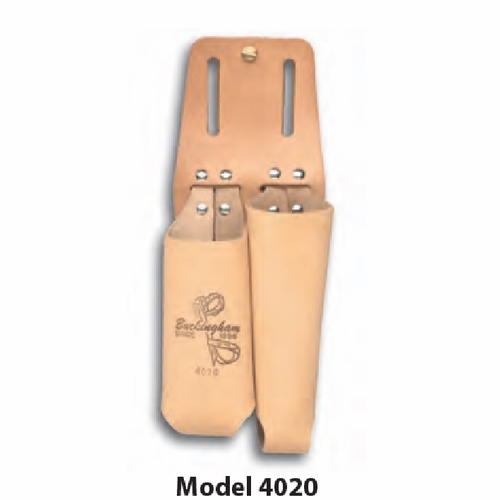 BUCKINGHAM 4020 2 POCKET LEATHER POUCH-TAN