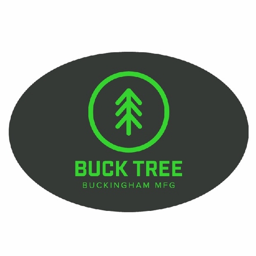 Buckingham 490335 Hard Hat Stickers - Dark Gray/Buckviz Buck Tree Logo