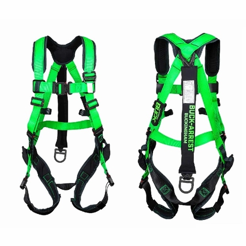 Buckingham 68L9Eq42-L Buckohm Dielectric H-Style Harness With Buckarrest Energy Absorbing Pack And