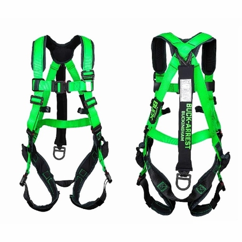 Buckingham 68L9Eq42-S Buckohm Dielectric H-Style Harness With Buckarrest Energy Absorbing Pack And