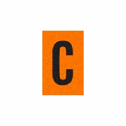 C BLACK ON ORANGE REFLECTIVE 1 X 1.5 PACK OF 25