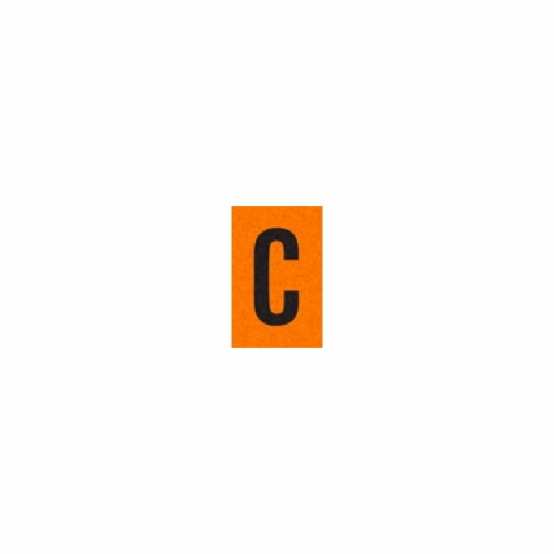 C  BLACK ON ORANGE REFLECTIVE 1 X 1.5 PACK OF 25