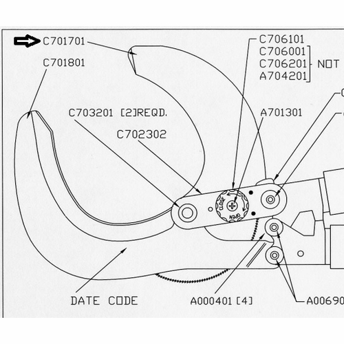 C701701 Moveable Jaw Replacement For 7017 Cutter