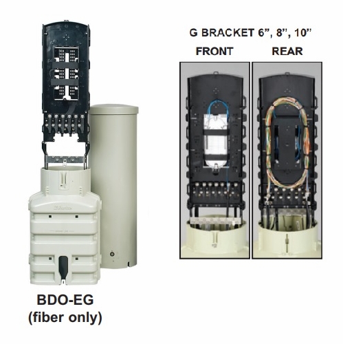 CHARLES BDO204-EG 8 inch PEDESTAL EXTENDED CAPACITY SPLIT BASE G BRACKET (FIBER ONLY), BOND BAR