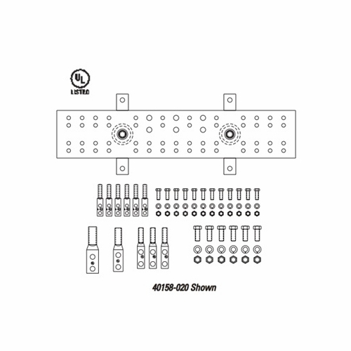 Chatsworth 40158-020 Ground Bar With Lugs Tmgb Pattern 4 Inch  X 1/4 Inch  X 12 Inch