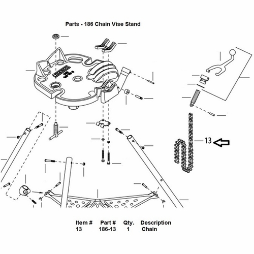 Current Tool 186-13 Chain Of The 186 Chain Vise Stand Upc 811993024726