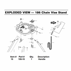 Current Tool 186-16 Handle From The 186 Chain Vise Stand Upc 811993024757