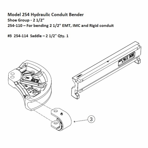 Current Tools 254-114 Saddle For 2 1/2 Inch  Emt / Imc / Rigid Conduit Upc