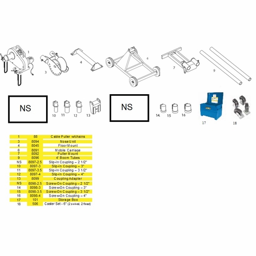 Current Tool  8885S Mantis Cable Puller Package, Basic W/ Box 8000 Lb
