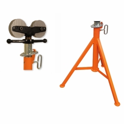 Current Tools 1438 Base with Steel Wheel Head Complete Pipe Stand upc 811993026133