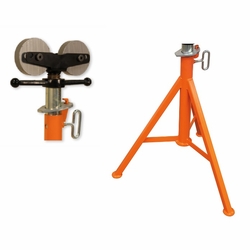 Current Tools 1438SS Base with Stainless Steel Wheel Head Complete Pipe Stand upc 811993026171