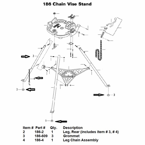 Current Tools 186-2 Leg, Rear upc 811993024603