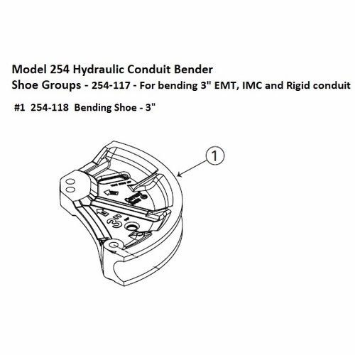 Current Tools 254-118 Bending Shoe for 3 inch EMT / IMC / Rigid Conduit upc