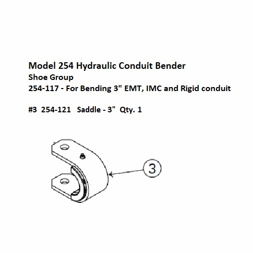 Current Tools 254-121 Saddle for 3 inch EMT / IMC / Rigid Conduit